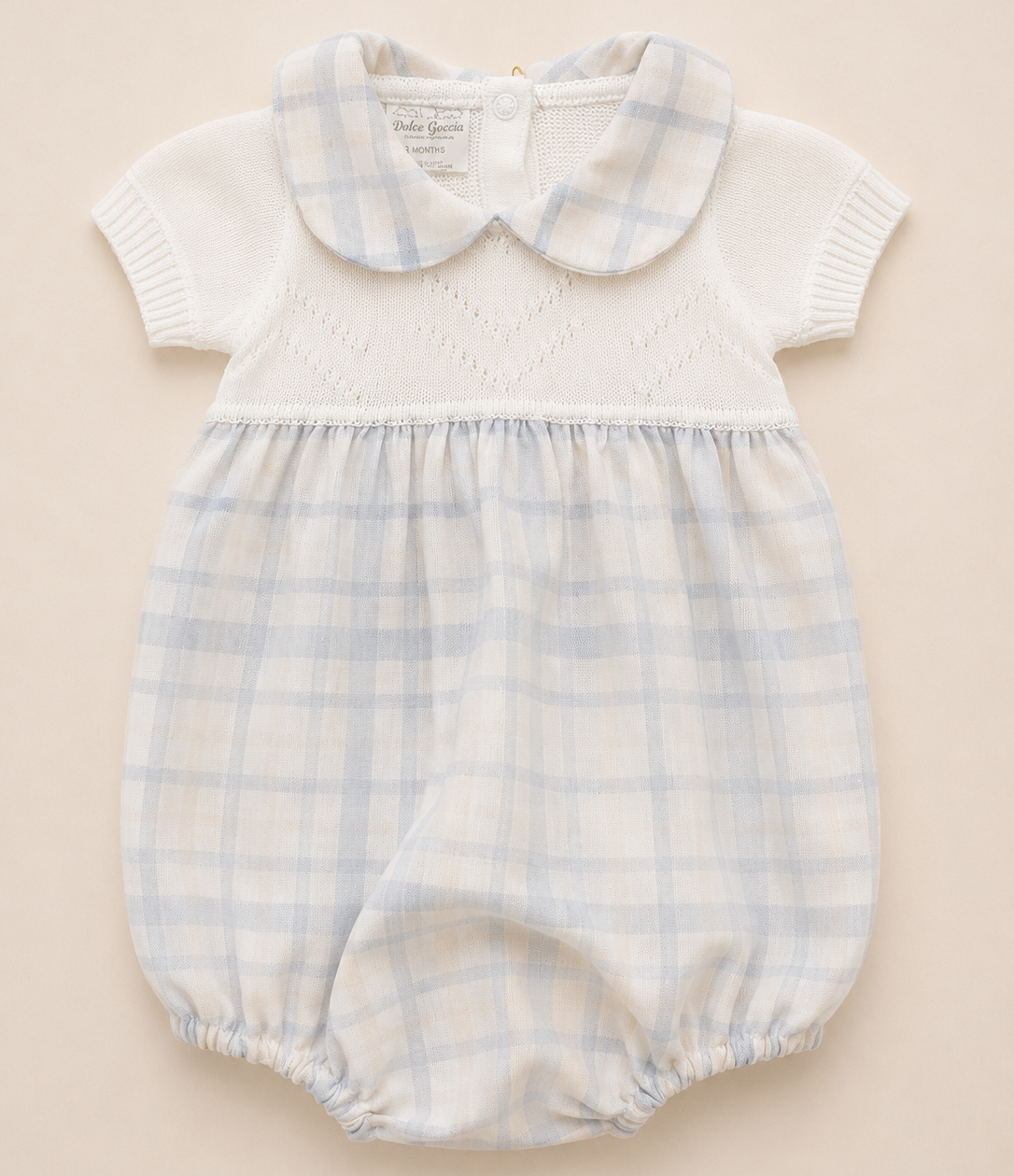 conjunto Pelele tela Cuadros y papalina