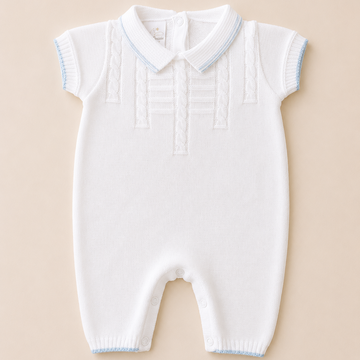 mameluco blanco con azul celeste