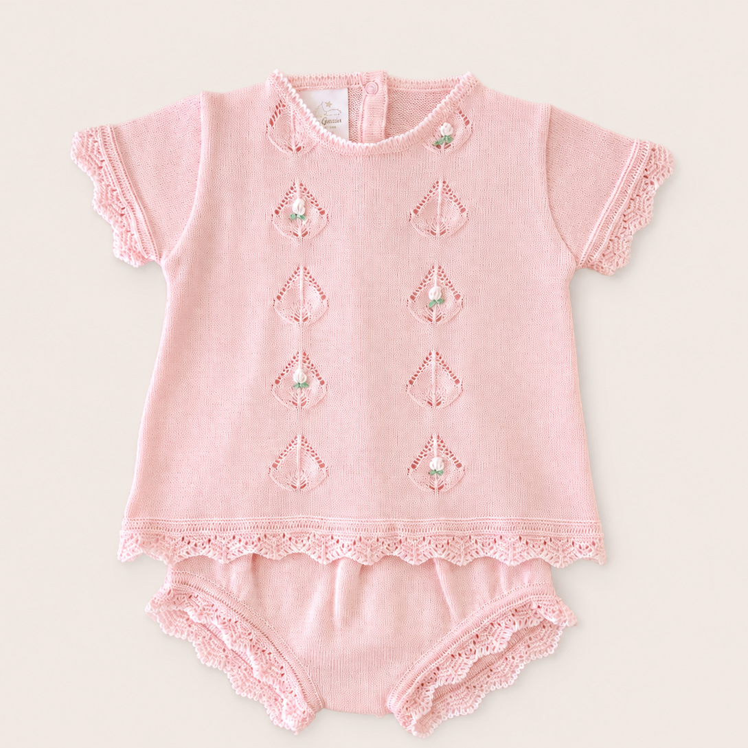 conjunto camisón y panty rosa