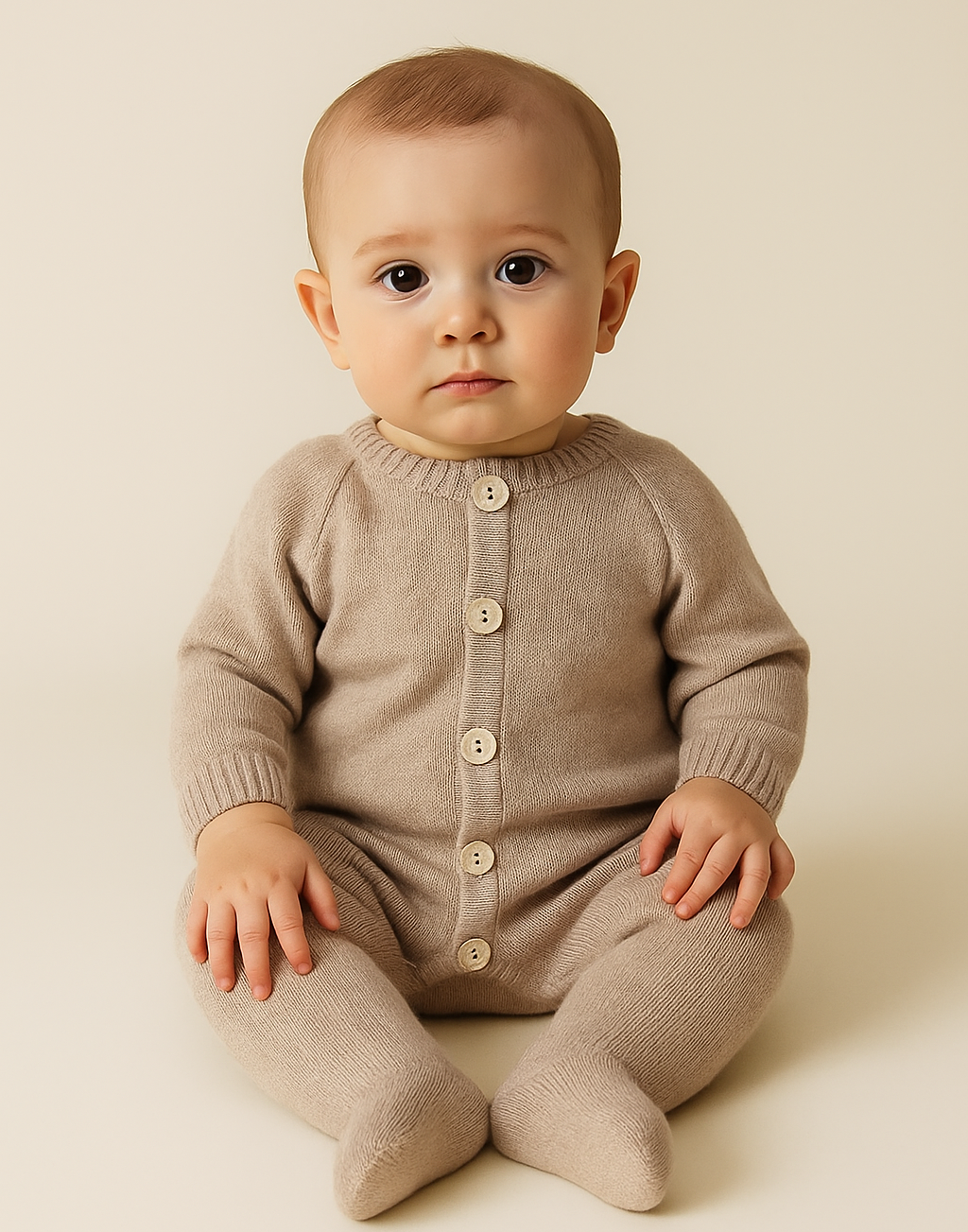 Mameluco con botones al frente con  pie