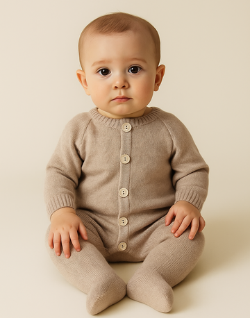 Mameluco con botones al frente con  pie