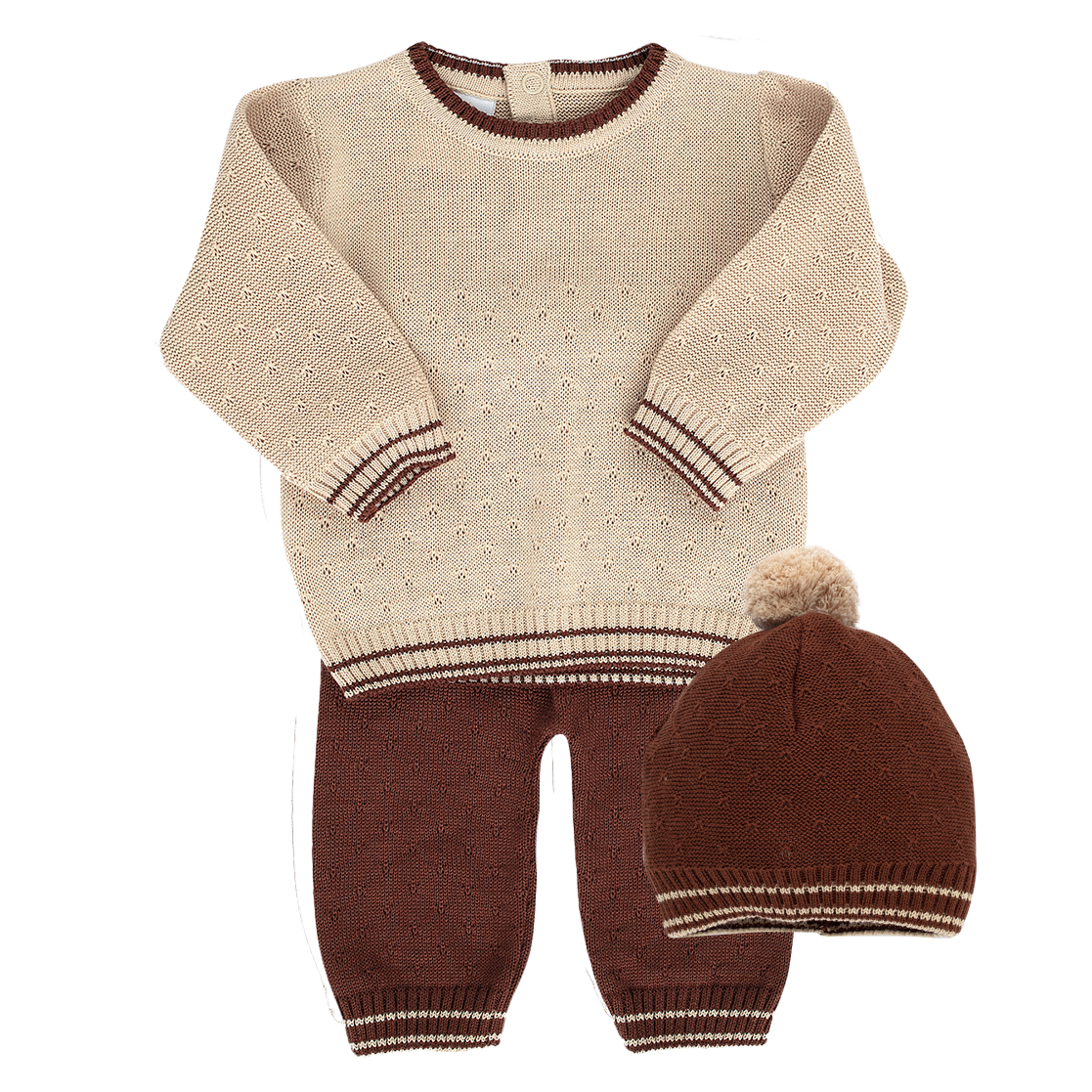 Conjunto de Buzo y Pantalón con Cuello Redondo de Algodón de Punto