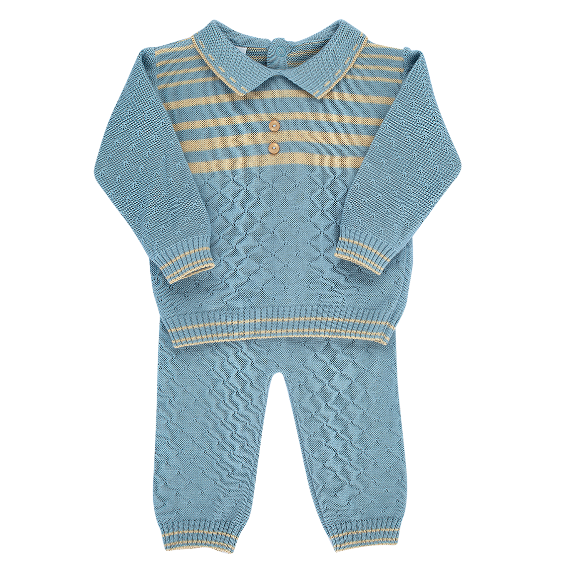 Conjunto de Buzo y Pantalón con Rayas de Algodón