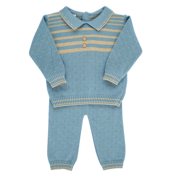 Conjunto de Buzo y Pantalón con Rayas de Algodón