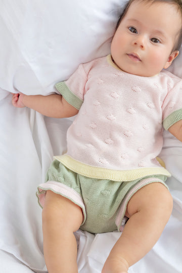 Conjunto Natalia para bebe niña  Buzo y Panty