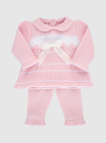 conjunto Roció buzo con un delicado moño y chicle en algodón
