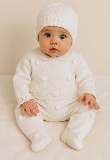 Pelele Neutro de Algodón con Detalle Bordado - Elegancia y Funcionalidad